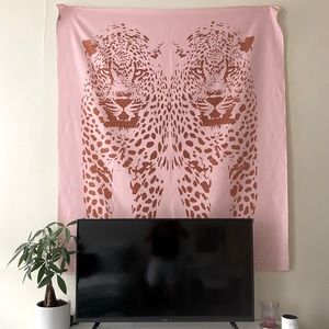 Society6 tapestry - leopards on pink background